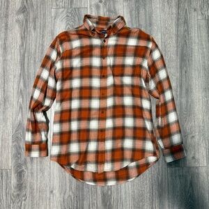 Men's Orange Plaid Shirt
